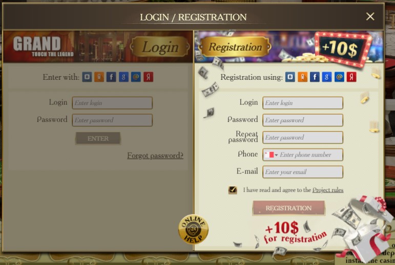 Grand Casino регистрация